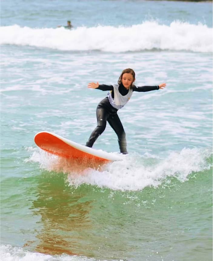 Photo of a girl surfing